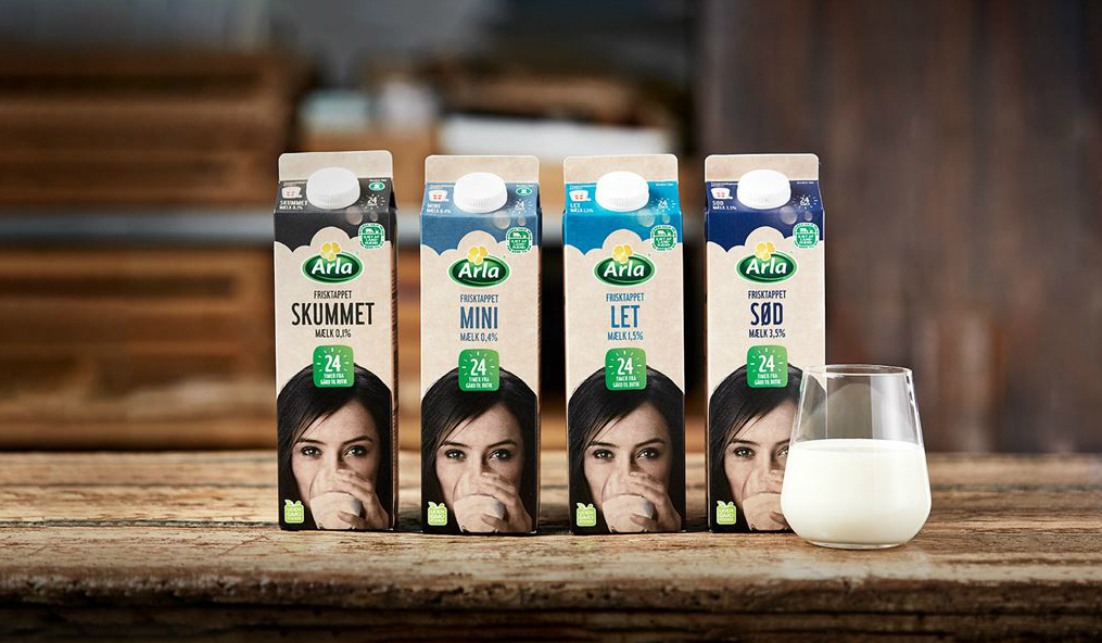Arla, il packaging del latte diventa green