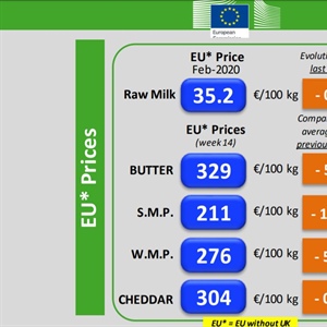 Ue, pubblicato aggiornamento prezzi dei prodotti lattiero caseari