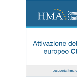 Attivazione portale europeo CESP, per le richieste di autorizzazione dei medicinali veterinari